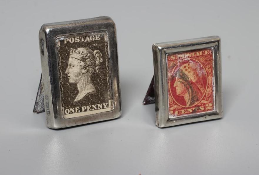 OF PHILATELIC INTEREST - A LATE VICTORIAN SILVER STAMP FRAME by Gourdal Vales & Co. Image