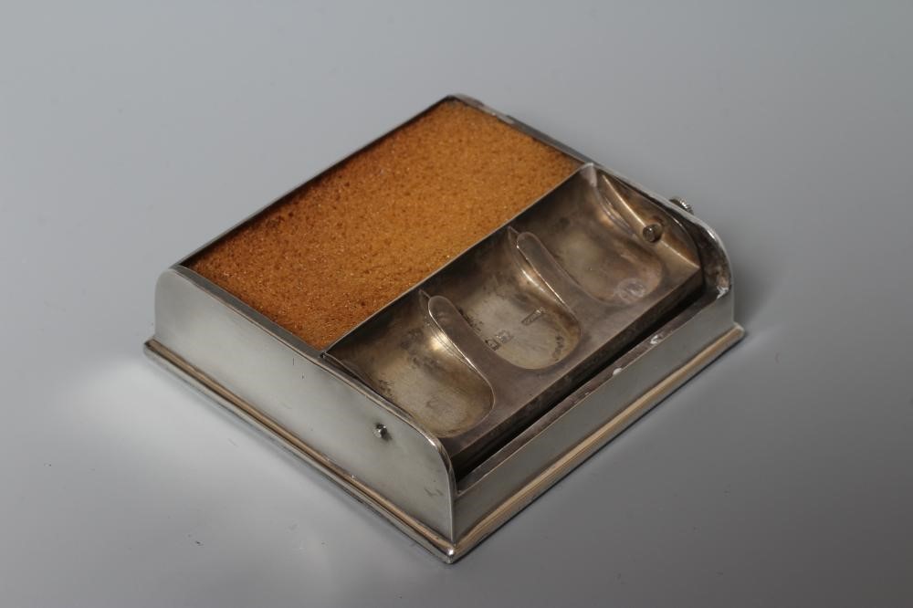 OF PHILATELIC INTEREST - A LATE VICTORIAN SILVER TRIPLE STAMP HOLDER by Sampson, Mordan, London Image