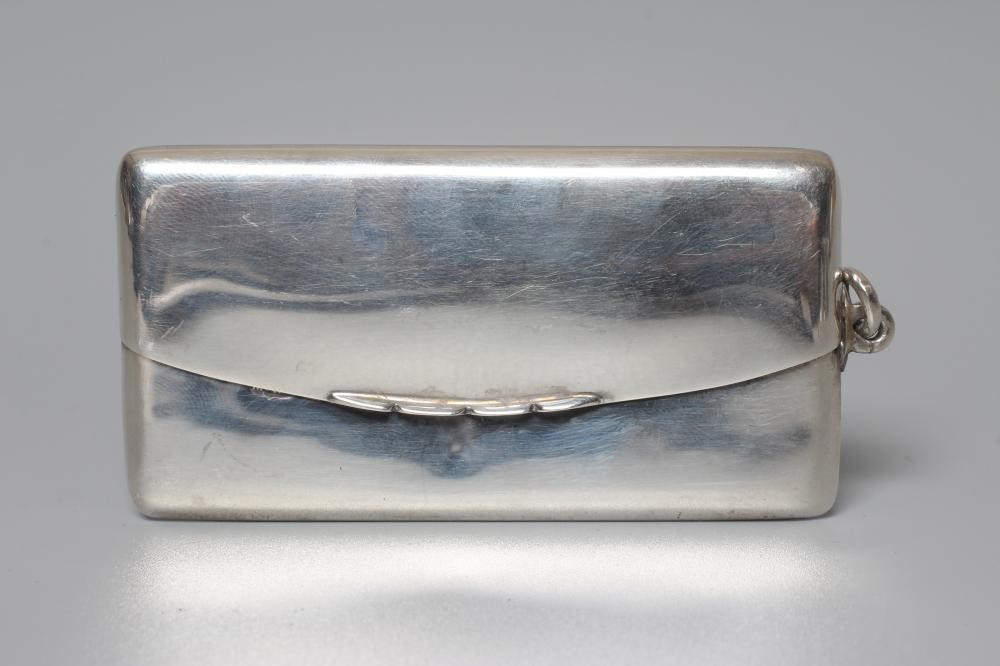 OF PHILATELIC INTEREST - A GEORGE V SILVER AND ENAMEL ENVELOPE STAMP CASE by Mappin & Webb Image
