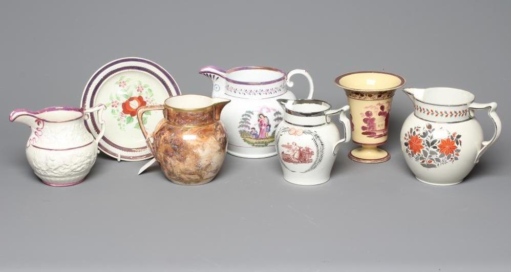 A STAFFORDSHIRE POTTERY JUG Image