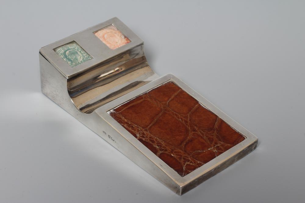 OF PHILATELIC INTEREST - A GEORGE V SILVER STAMP/PEN HOLDER by Levi & Salaman Image