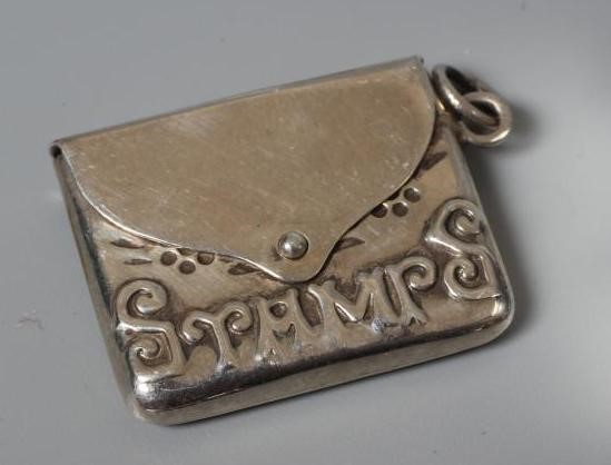 OF PHILATELIC INTEREST - A LATE VICTORIAN SILVER STAMP BOX by Grey & Co. Image