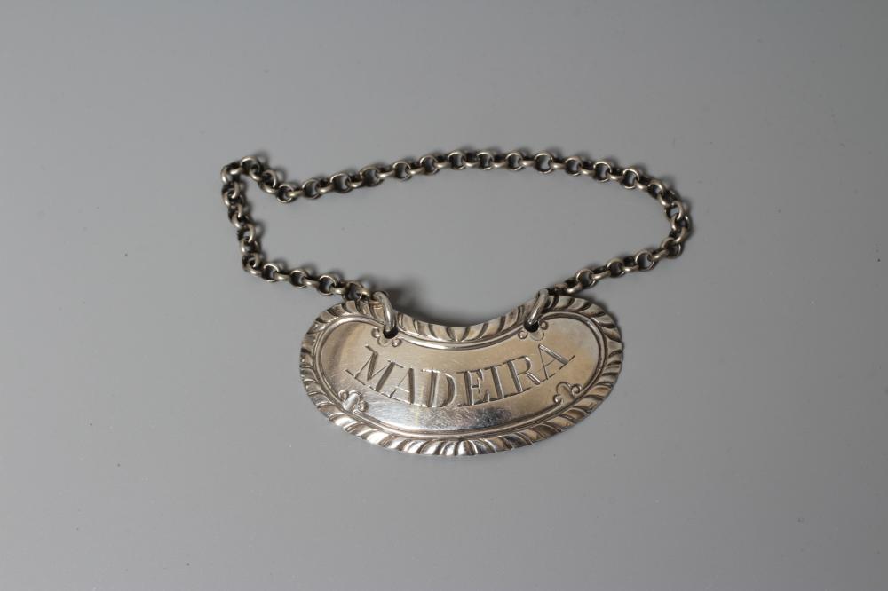 A SCOTTISH PROVINCIAL SILVER MADEIRA LABEL by Edward Livingstone (initials stamped twice), Dundee Image
