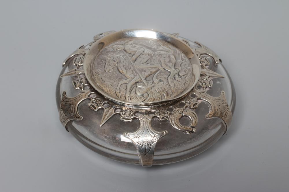 A LATE VICTORIAN SILVER MOUNTED INKWELL by Charles Stuart Harris Image