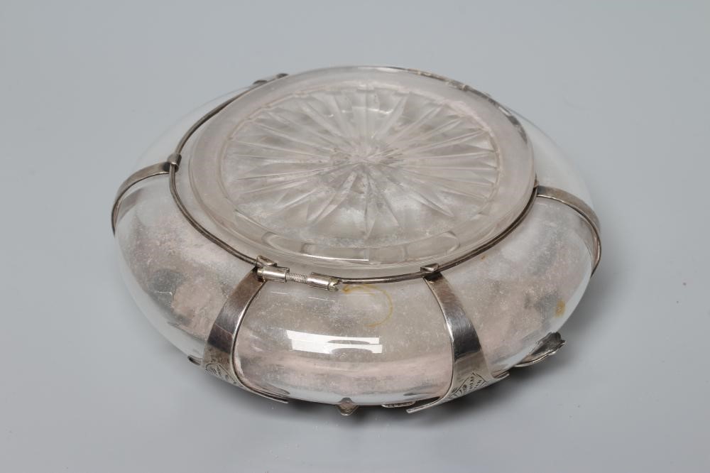 A LATE VICTORIAN SILVER MOUNTED INKWELL by Charles Stuart Harris Image