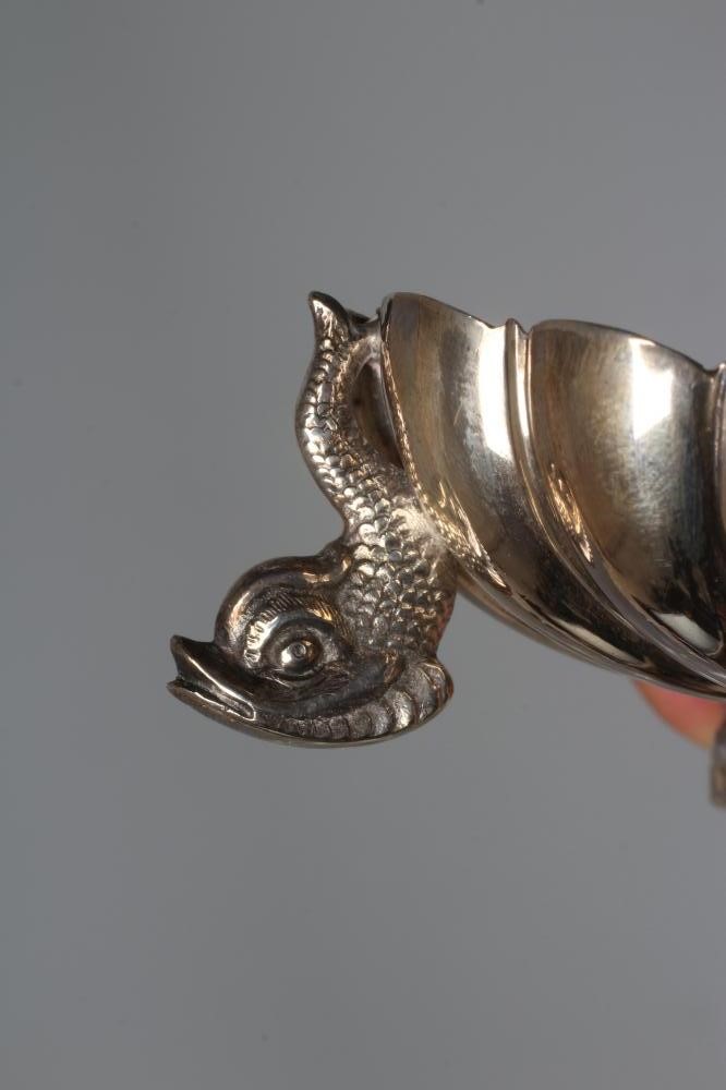 A PAIR OF VICTORIAN SILVER SHELL SALTS by Henry Hall & John Edward Bingham, Sheffield 1868, raised Image
