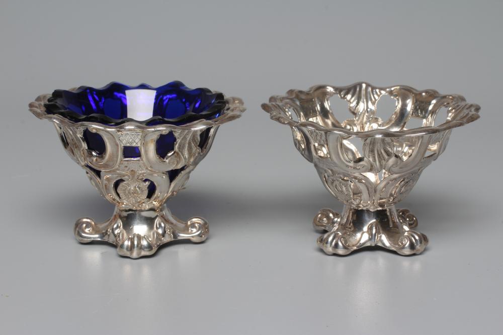 A PAIR OF EARLY VICTORIAN SILVER SALTS by Joseph Rodgers & Sons Image