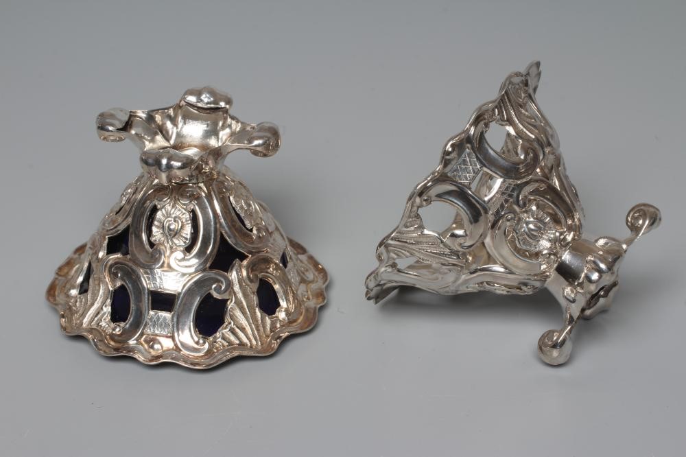 A PAIR OF EARLY VICTORIAN SILVER SALTS by Joseph Rodgers & Sons Image