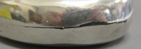 A VICTORIAN SILVER HIP FLASK by George Unite, London 1869, of flattened oval section with hinged Image