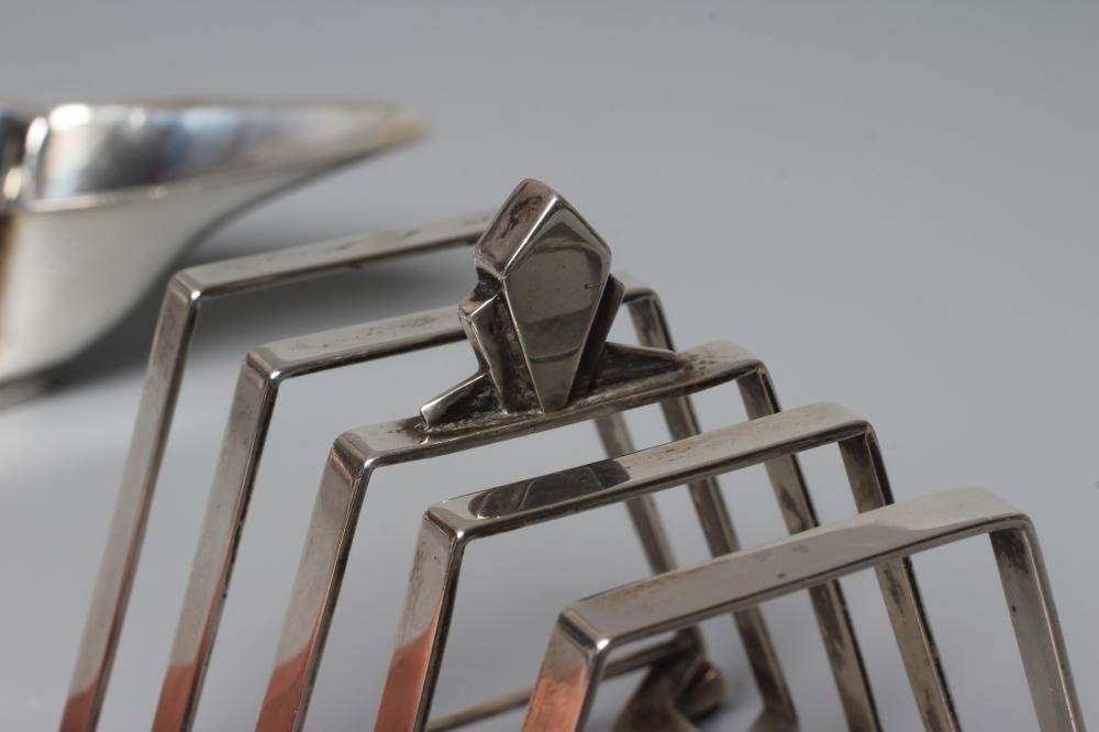 AN ART DECO SILVER BUTTER BOAT by Williams Ltd. Image