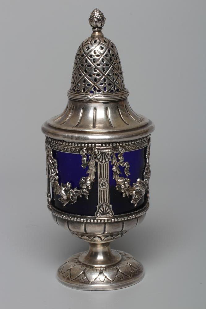 A FRENCH SILVER SUGAR CASTOR Image