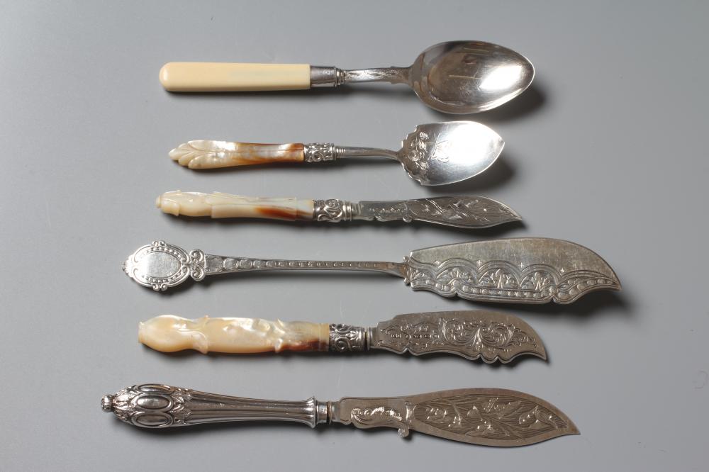 A COLLECTION OF VICTORIAN SILVER FLATWARE by George Unite Image