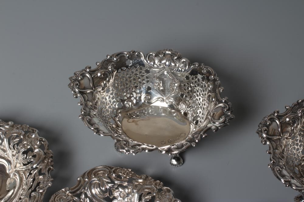 A SET OF FOUR LATE VICTORIAN SILVER BON-BON DISHES by Deakin & Francis Image