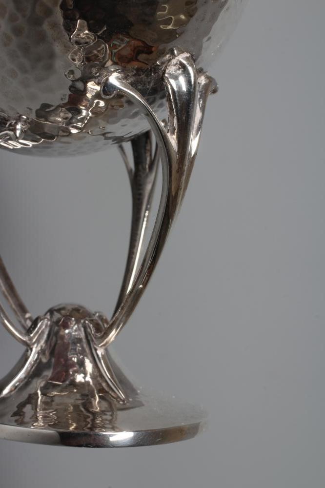 A SCOTTISH ARTS AND CRAFTS SILVER PEDESTAL SWEETMEAT BOWL by Hamilton & Inches Image