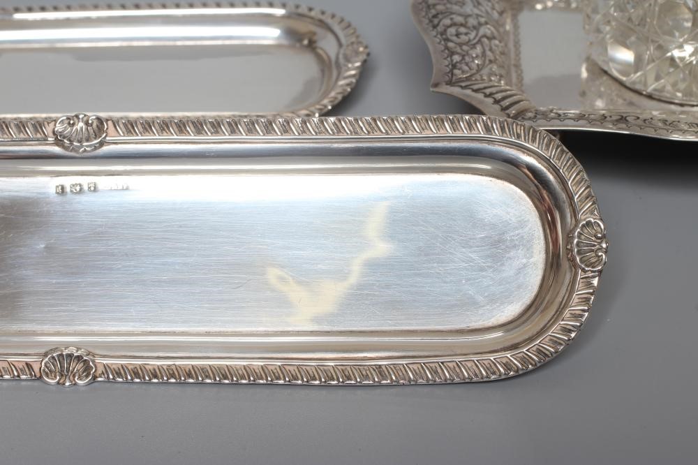 A LATE VICTORIAN SILVER INKSTAND by Atkin Brothers Image