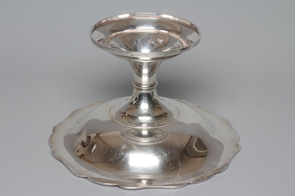 A GEORGE V SILVER PEDESTAL DISH by Horace Woodward & Co. Ltd. Image