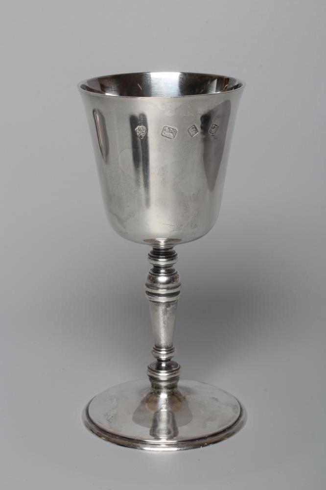 AN ELIZABETH II SILVER GOBLET by C J Vander, London 1971, the bucket bowl with picture hallmarks and Image