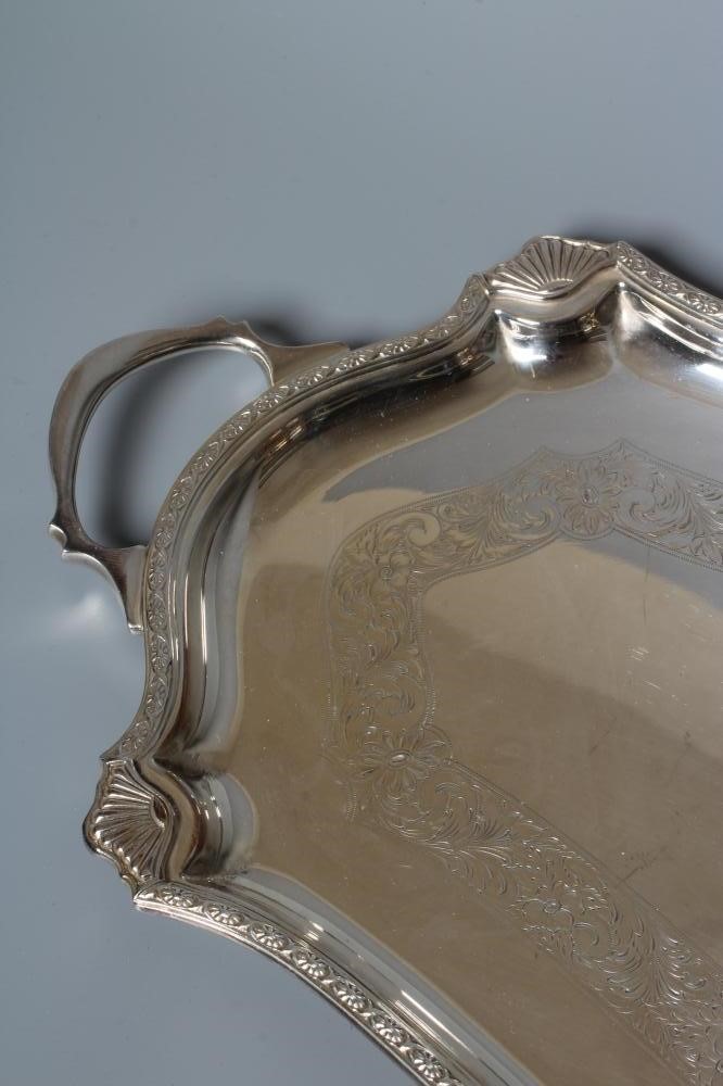A GEORGE V SILVER TWO HANDLED TRAY by JR Ogden Image