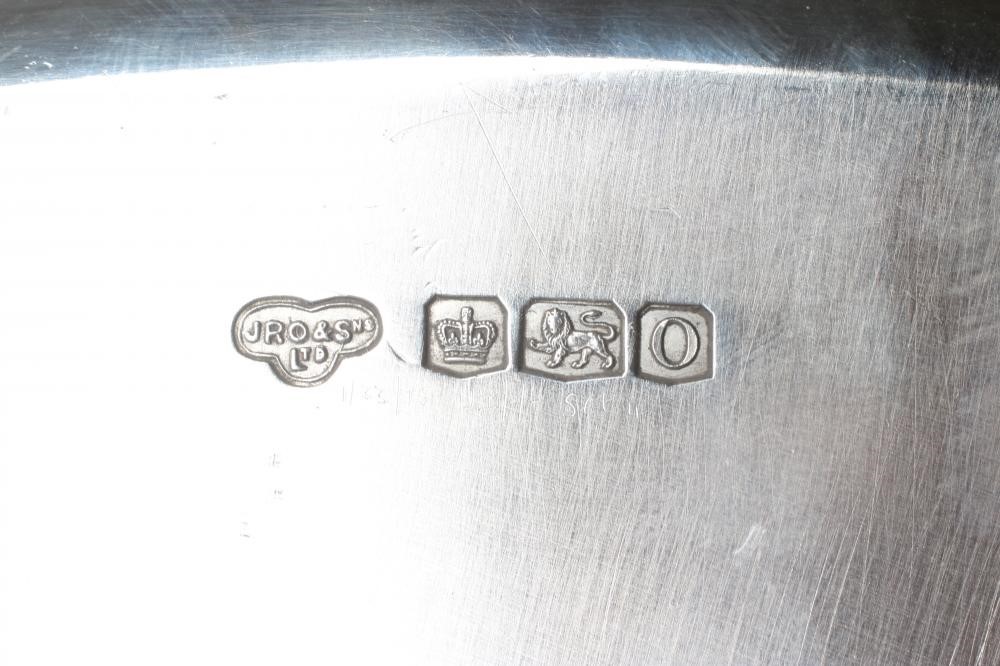 A GEORGE V SILVER TWO HANDLED TRAY by JR Ogden Image