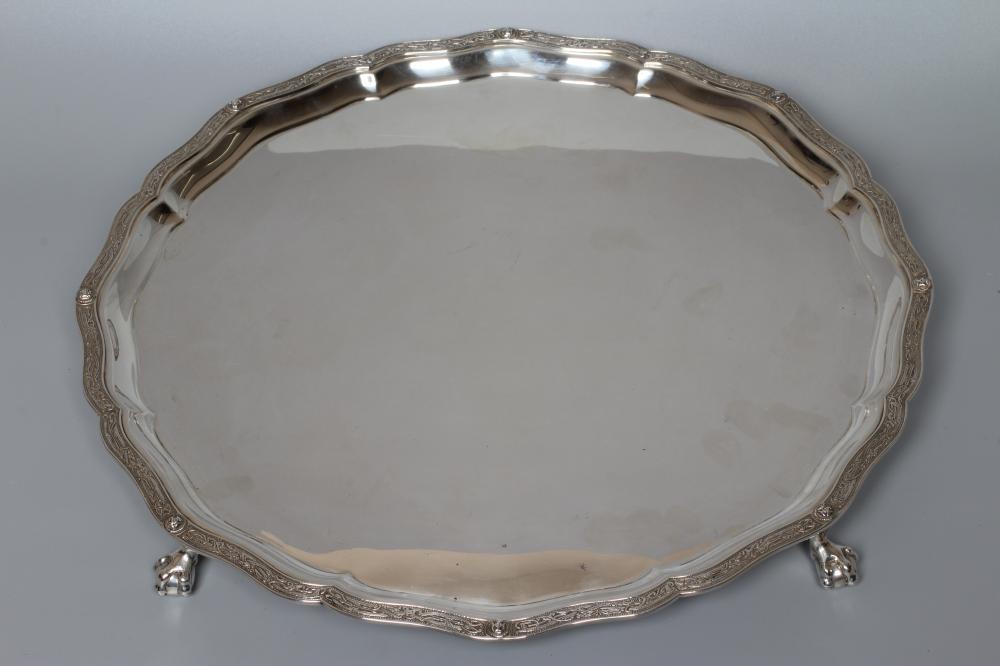 A GEORGE V SILVER SALVER by Fattorini & Sons Image