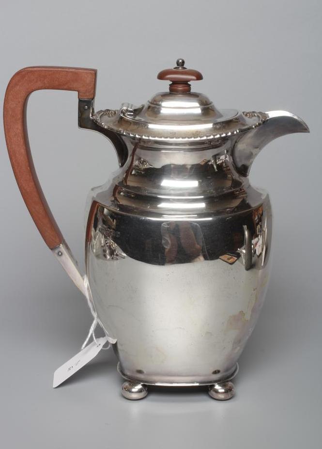 A GEORGE V SILVER COFFEE POT by Atkin Brothers Image