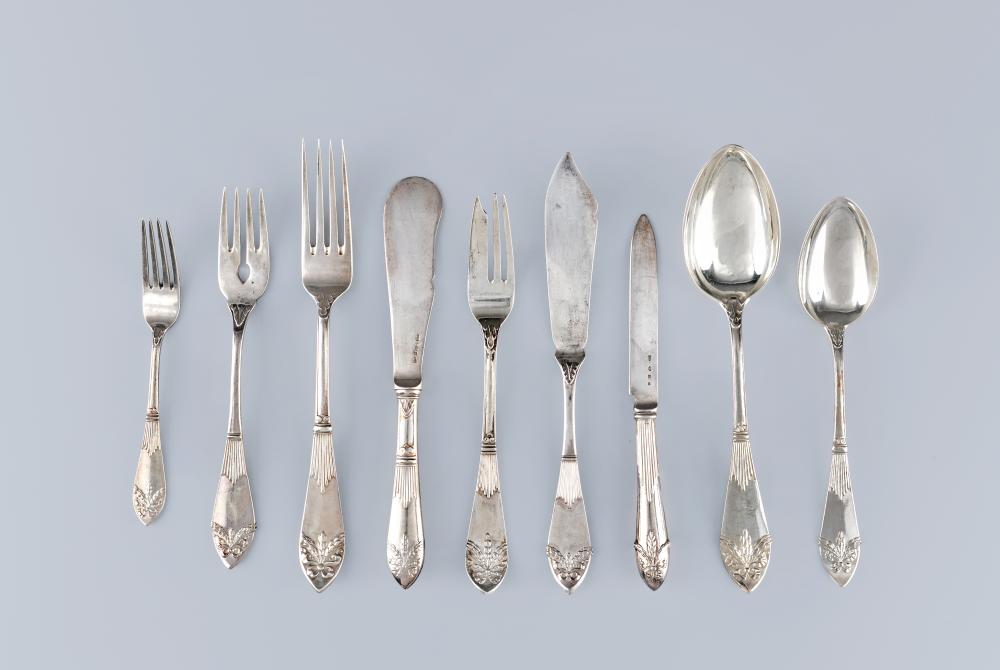 A COMPOSITE SWEDISH SILVER PART TABLE SERVICE Image