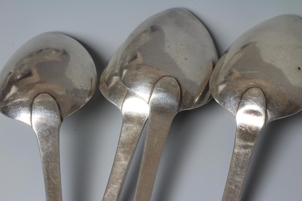 A SET OF FOUR SCOTTISH PROVINCIAL SILVER FIDDLE PATTERN TABLE SPOONS by Robert Keay I, Perth Image