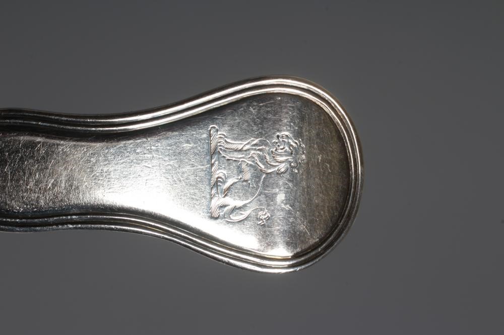 A COMPOSITE PAIR OF GEORGE III SCOTTISH SILVER OLD ENGLISH PATTERN TABLESPOONS by James Hewitt Image