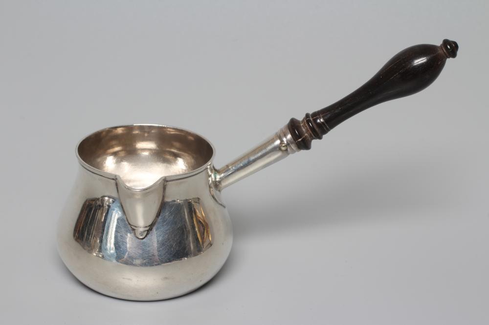 A GEORGE III SILVER BRANDY WARMER by Walter Brind, London 1787, of baluster form, with original Image