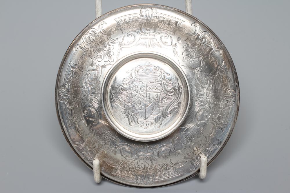 A GEORGE II SILVER SUGAR BOWL COVER by Humphrey Payne Image