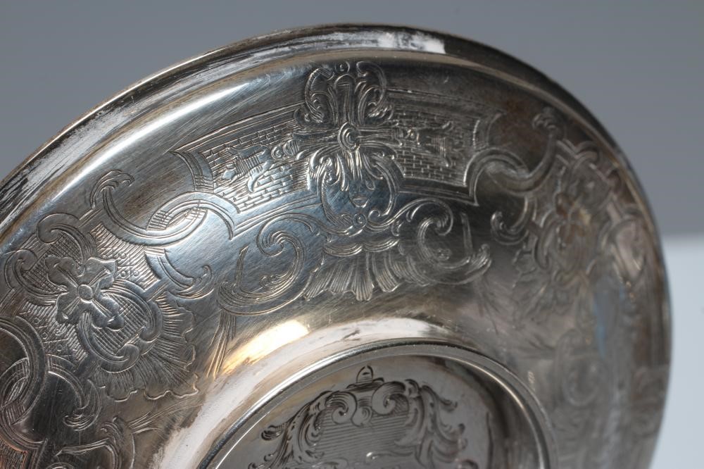 A GEORGE II SILVER SUGAR BOWL COVER by Humphrey Payne Image