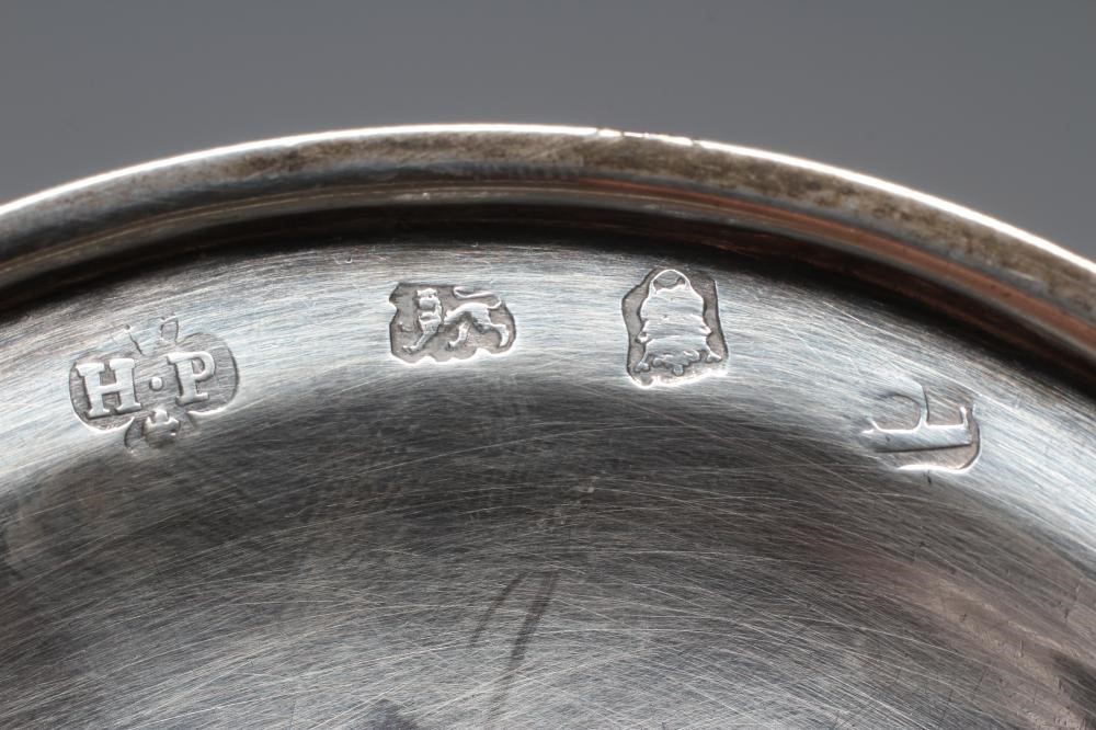 A GEORGE II SILVER SUGAR BOWL COVER by Humphrey Payne Image