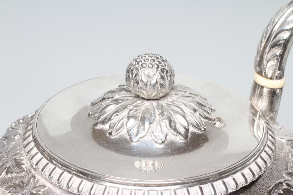 A WILLIAM IV SILVER THREE PIECE TEA SERVICE by Robert Gray & Son Image