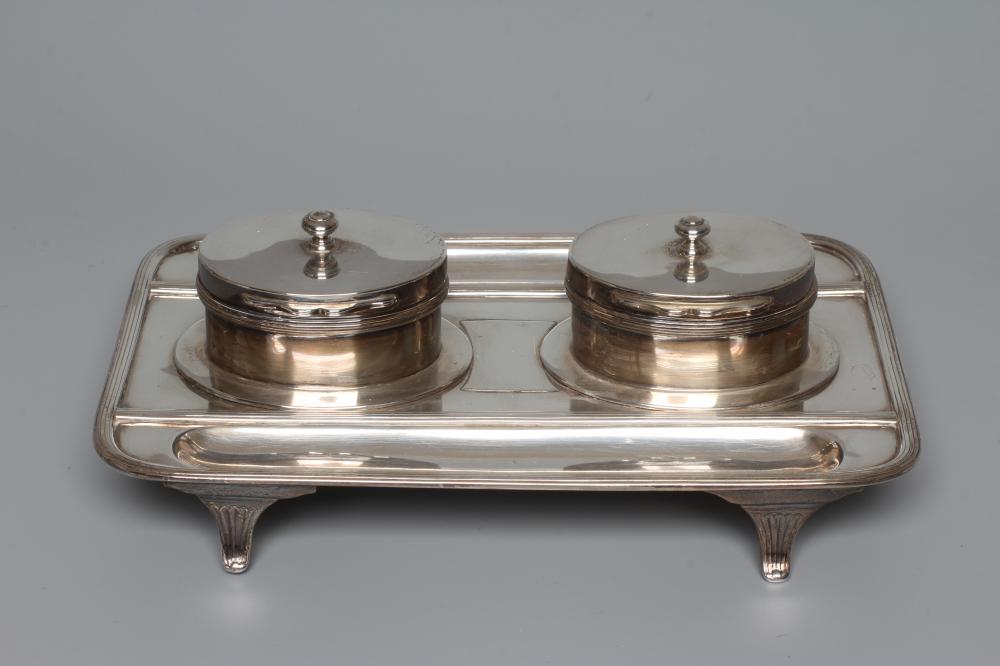 A LATE VICTORIAN SILVER DESK STANDISH by Gibson & Langman Image