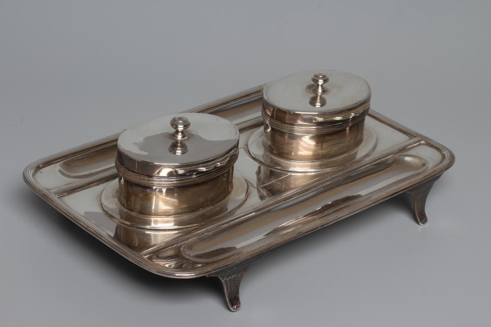A LATE VICTORIAN SILVER DESK STANDISH by Gibson & Langman Image