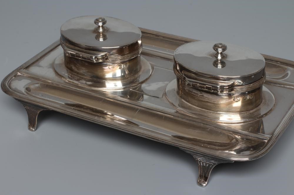 A LATE VICTORIAN SILVER DESK STANDISH by Gibson & Langman Image