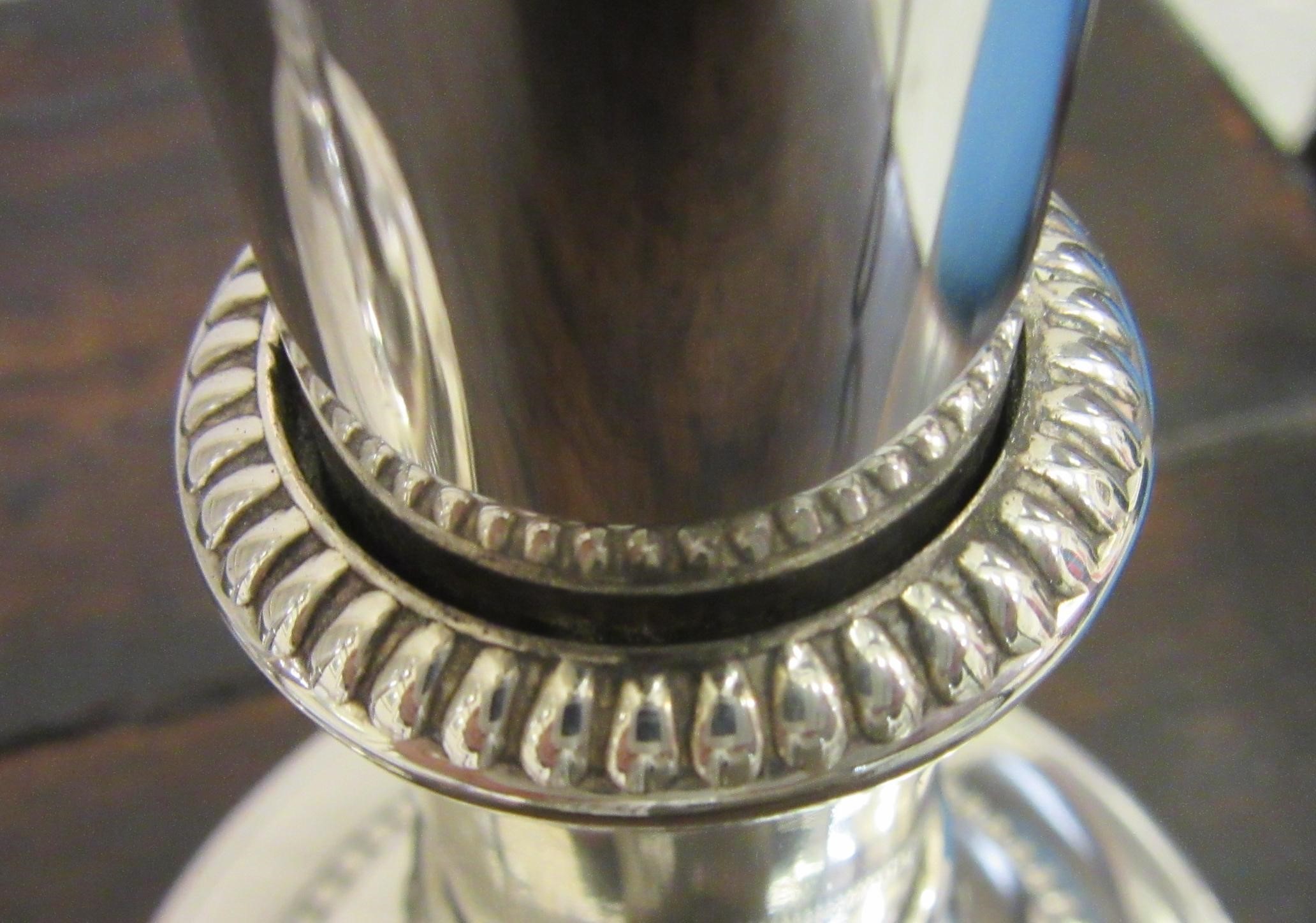 A COMPOSITE PAIR OF GEORGE III SILVER TELESCOPIC CANDLESTICKS by John Roberts & Sons Image