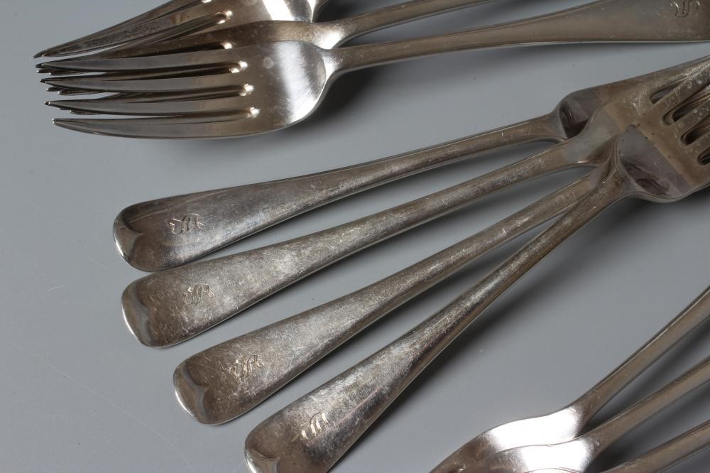 A COMPOSITE OLD ENGLISH PATTERN SILVER PART TABLESERVICE Image