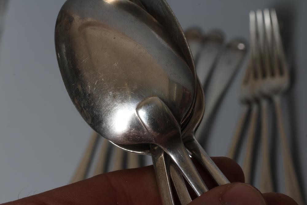 A COMPOSITE OLD ENGLISH PATTERN SILVER PART TABLESERVICE Image
