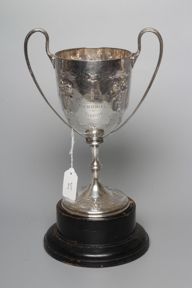 A VICTORIAN SILVER TWO HANDLED TROPHY CUP by The Barnards Image