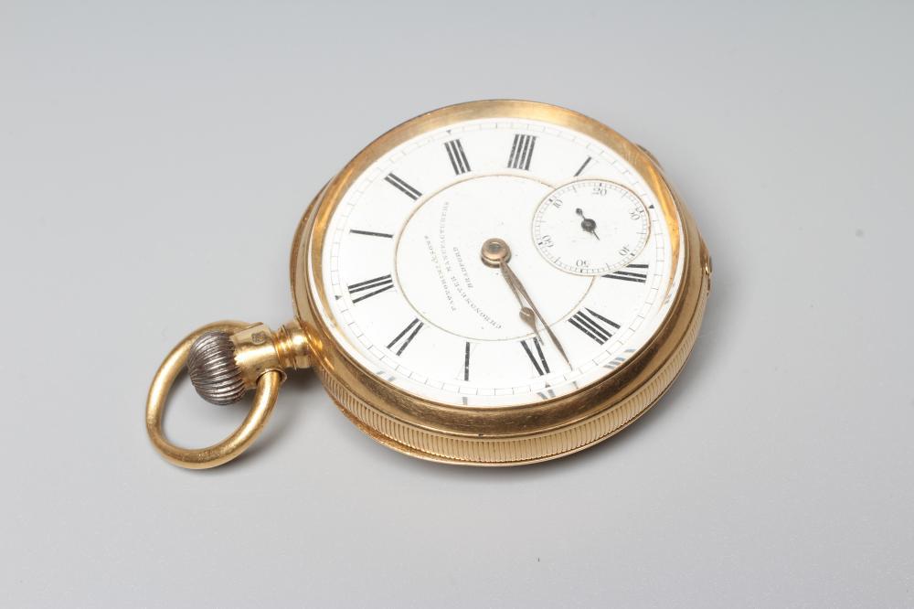 A VICTORIAN 18CT GOLD TOP WIND CHRONOMETER by William Ellery Image