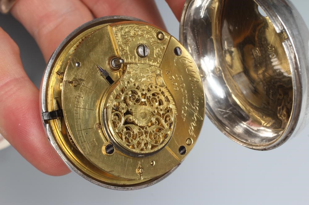 A LATE GEORGE III SILVER PAIR CASED POCKET WATCH Image