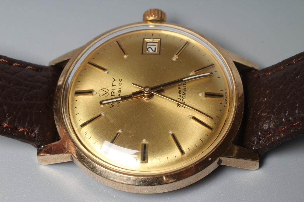 A GENTLEMAN'S 9CT GOLD VERITY AUTOMATIC WRISTWATCH Image