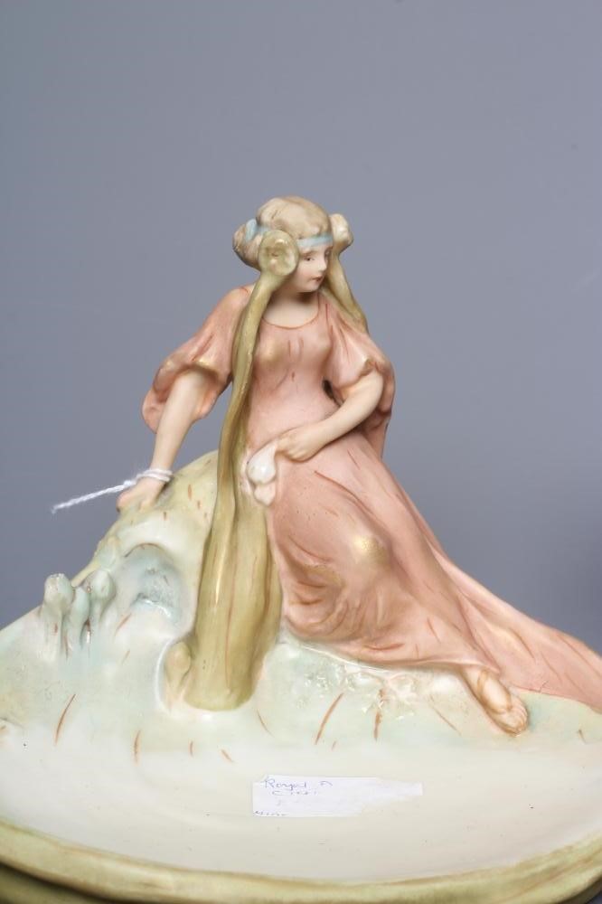 TWO ART NOUVEAU ROYAL DUX FIGURAL DISHES Image