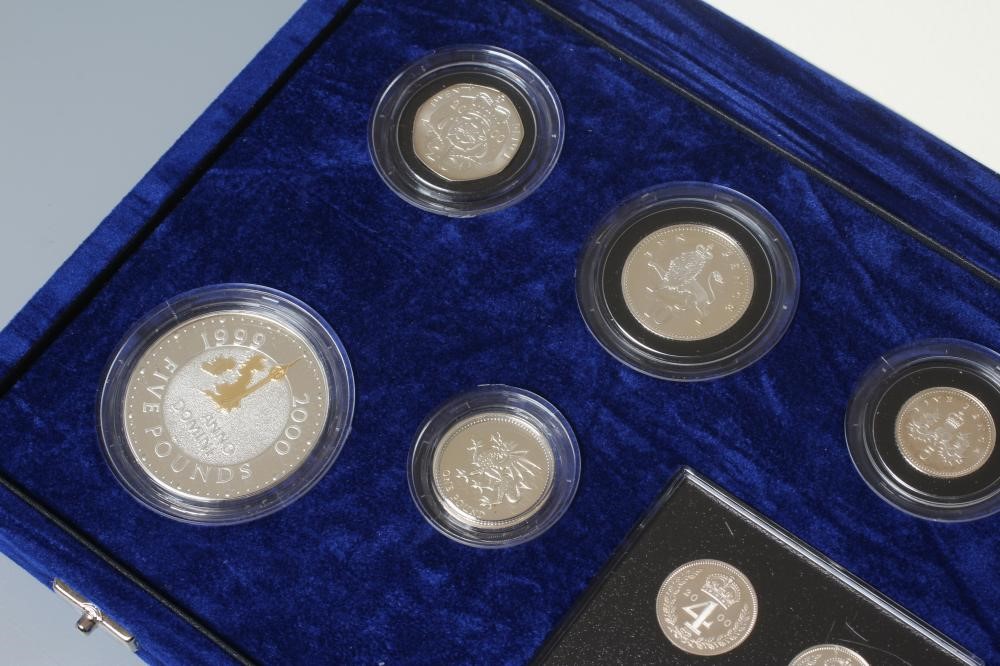 THE UNITED KINGDOM MILLENNIUM SILVER COIN COLLECTION, including maundy money, £5 coin and other Image