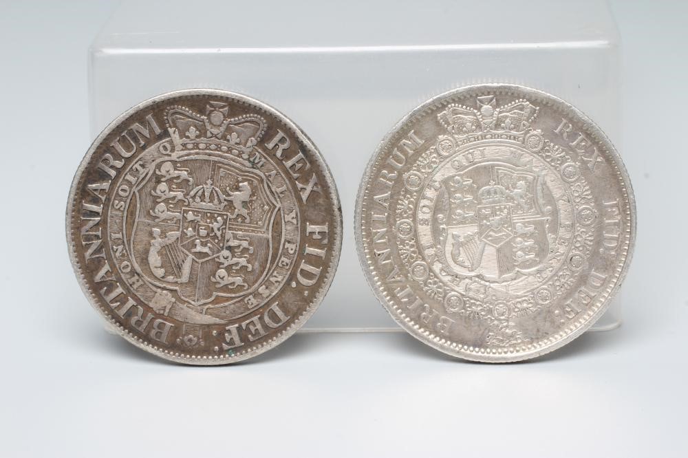 TWO GEORGE III HALF CROWNS, 1817, both 14g Image