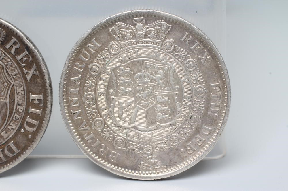 TWO GEORGE III HALF CROWNS, 1817, both 14g Image