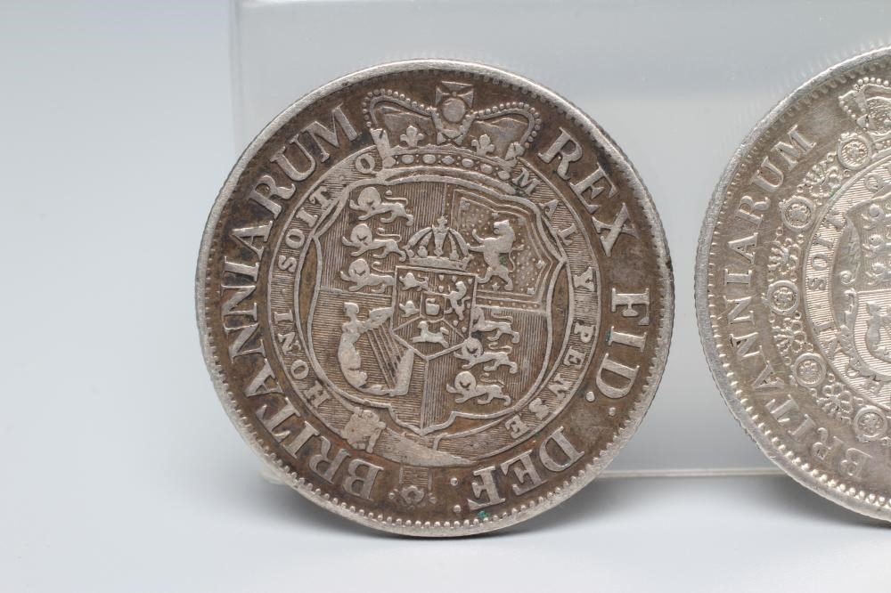 TWO GEORGE III HALF CROWNS, 1817, both 14g Image