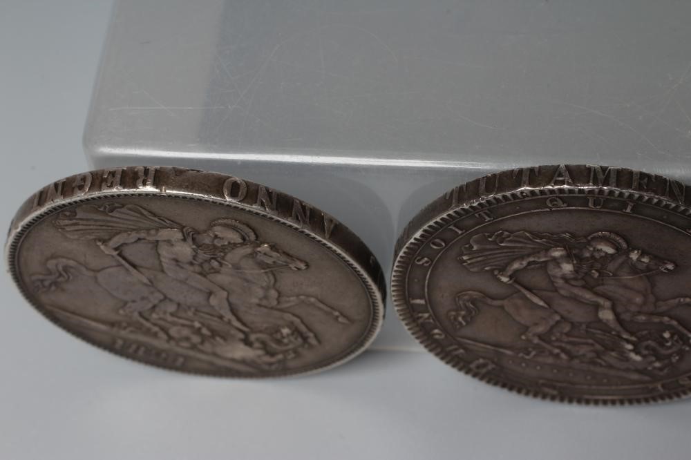 A GEORGE III CROWN,1819, 28.2g, together with a George IV crown, 1821, 28g (2) Image