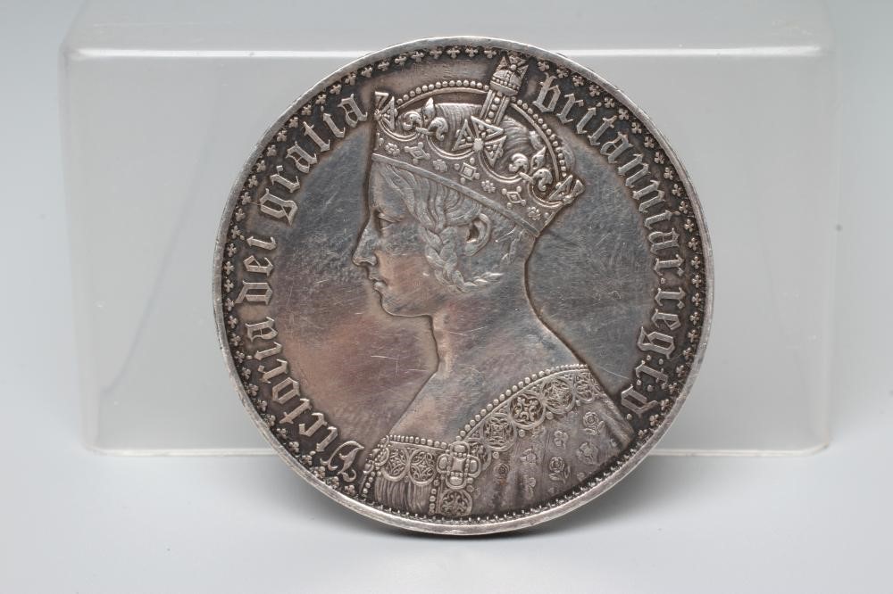 A VICTORIA CROWN, 1847, "gothic" type with young head and cruciform back, 28.3g (Illustrated) Image